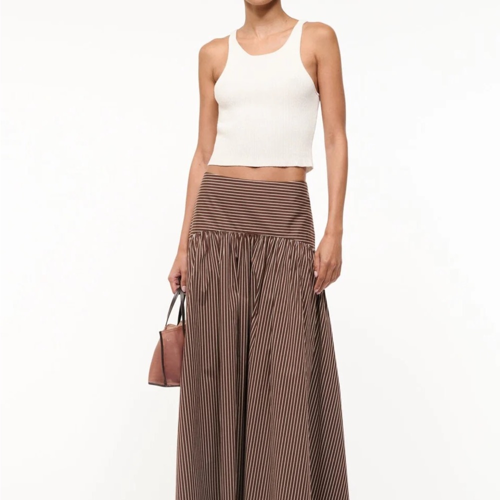 Striped Brown Maxi Skirt